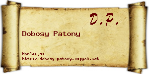 Dobosy Patony névjegykártya
